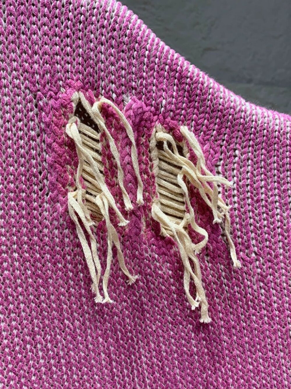 R13 NWOT Pink Jumbo Distressed Cardigan XS - Picture 9 of 16